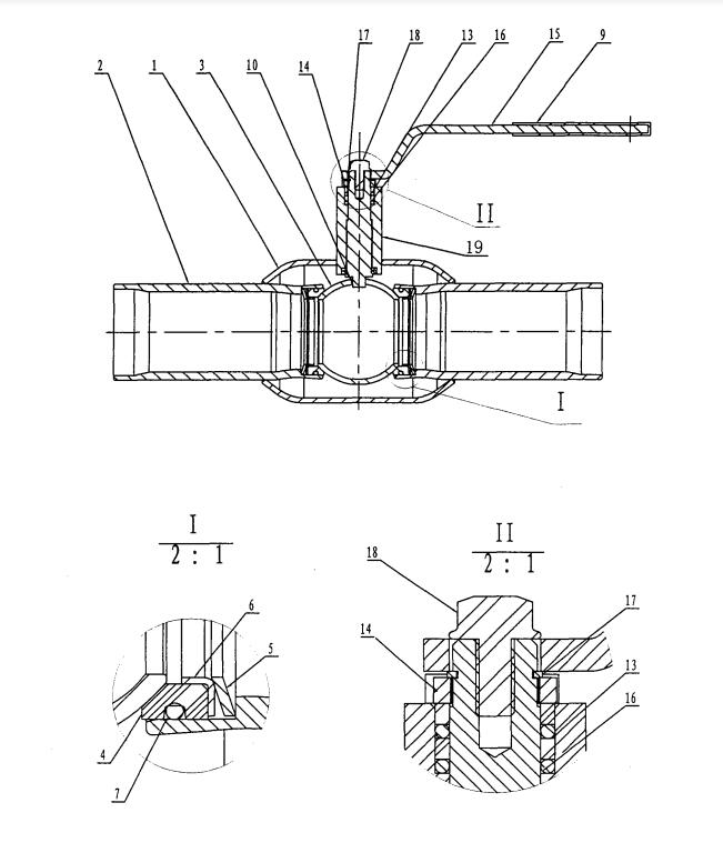 全焊接球閥結(jié)構(gòu)圖 全焊接球閥結(jié)構(gòu)圖